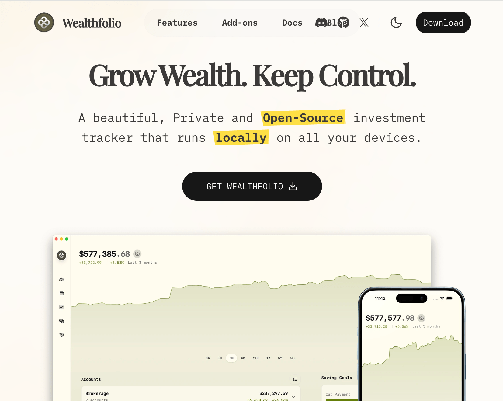 Wealthfolio - Personal finance tracking app